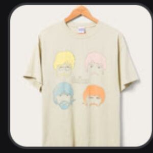 Junk food tees unisex Beatles faces flea market tee - putty xs